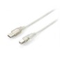 Cable EQUIP USB-A/M a USB-B/M 1m Transparente(EQ128653) Cable EQUIP USB-A/M a USB-B/M 1m Transparente(EQ128653)