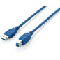 Cable EQUIP USB-A/M a USB-B/M 3m Azul (EQ128293)