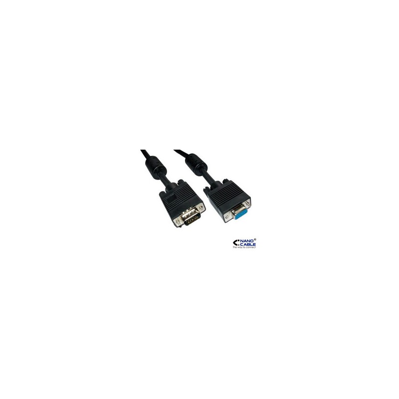 Nanocable VGA/M a VGA/H 10m Negro (10.15.0210)