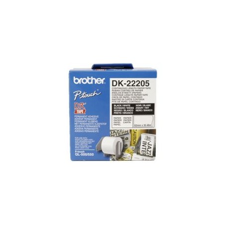 Cinta de Papel Continua BROTHER 62mm 30.48m (DK-22205)