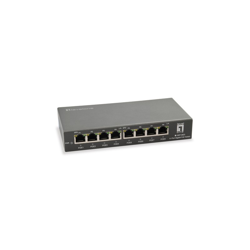 Switch LevelOne 8xRJ45 GbE PoE 120W Negro (GEP-0823)