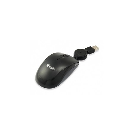 Ratón EQUIP Life Óptico USB Retráctil Negro (EQ245103)