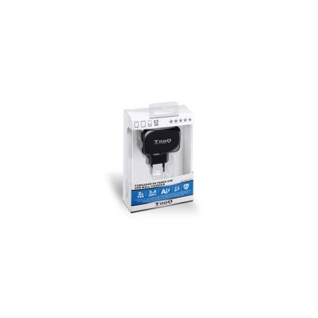 Cargador de Pared TooQ 17W 2xUSB-A Negro (TQWC-1S02)