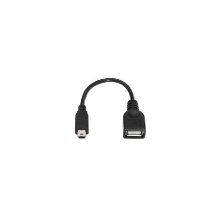 Nanocable MiniUSB-B/M a USB-A/H 15cm Negro (10.01.3800)