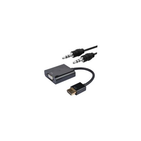 Nanocable HDMI a VGA+Audio 10cm+1.0m (10.16.2001-BK)