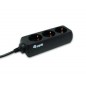 Regleta EQUIP 3xSchuko Cable 1.1m Negra (EQ333280)