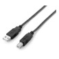 Cable EQUIP USB-A/M a USB-B/M 3m Negro (EQ128861) Cable EQUIP USB-A/M a USB-B/M 3m Negro (EQ128861)