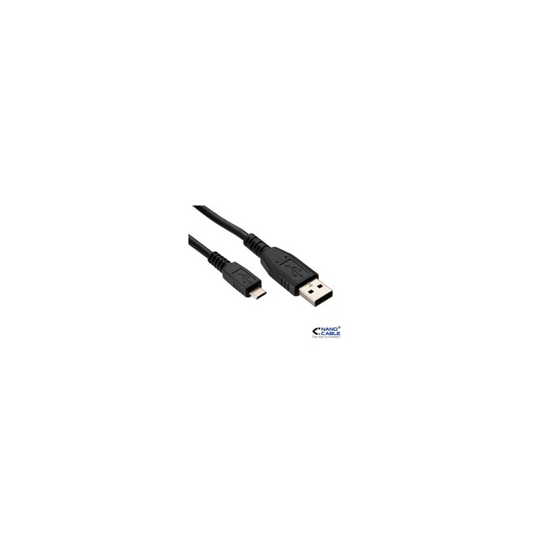 Nanocable USB-A/M a mUSB-B/M 0.8m Negro (10.01.0500)