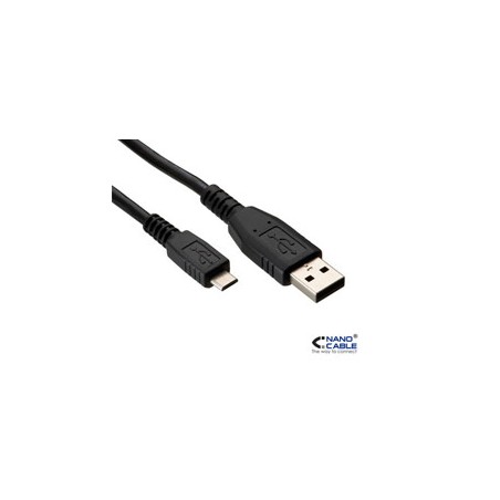 Nanocable USB-A/M a mUSB-B/M 0.8m Negro (10.01.0500)