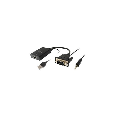 Adaptador EQUIP VGA-M a HDMI-H jack3.5" (EQ119038)