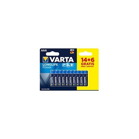 Pilas VARTA Longlife Power AAA LR03 Blister 20 (14+6)