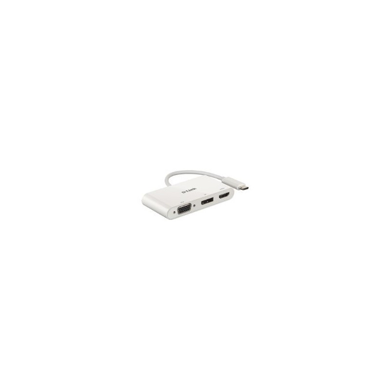Hub D-link USB-C 3.0 HDMI VGA DP Blanco (DUB-V310)