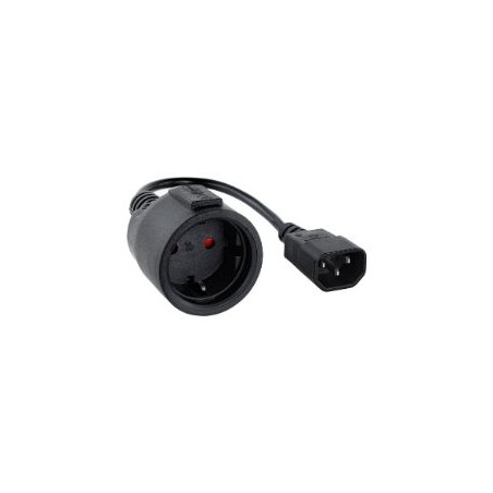 Nanocable C14/M a CEE7/H 25cm Negro (10.22.0901)