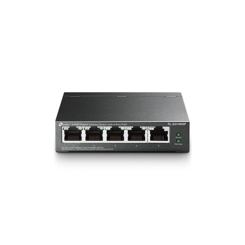 Switch TP-Link 5xRJ45 GbE PoE 56W Negro (TL-SG1005P)