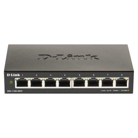 Switch D-Link 8xRJ45 GbE Negro (DGS-1100-08V2/E)