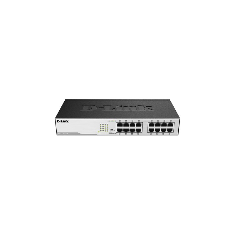 Switch D-Link 16xRJ45 GbE Rack Metal Negro (DGS-1016D)