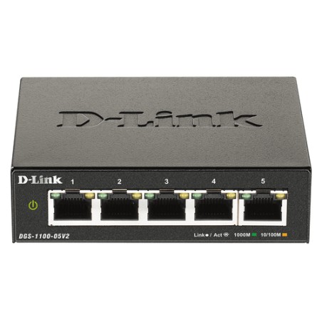Switch D-Link 5p 10/100/1000 Negro (DGS-1100-05V2)