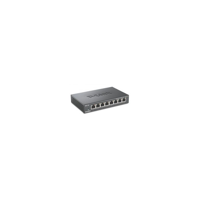 Switch D-Link 8p 10/100/1000 Metal Negro (DGS-108)