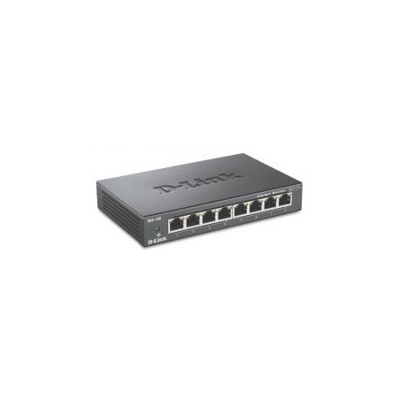 Switch D-Link 8p 10/100/1000 Metal Negro (DGS-108)