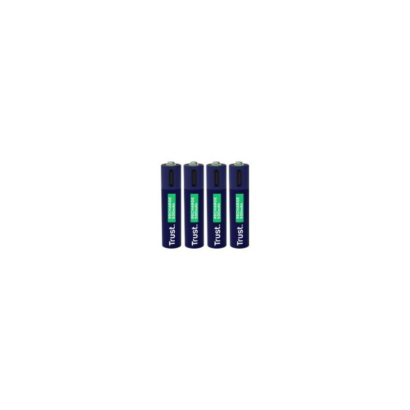 Pilas Recargables Trust AAA USBC-C Pack 4 Azul (25671) Pilas Recargables Trust AAA USBC-C Pack 4 Azul (25671)