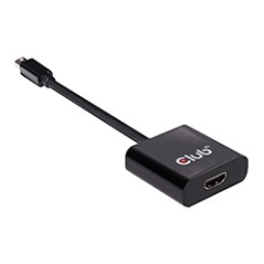 Adaptador Club 3D Mini DP a HDMI 15cm Negro (CAC-21