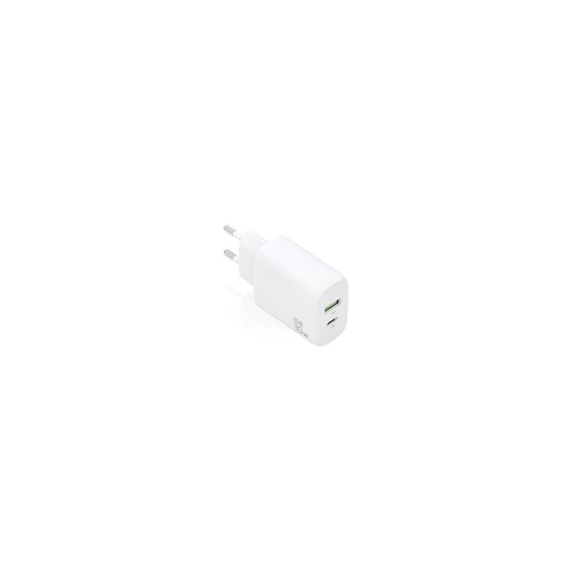 Cargador Pared AISENS USB-A USB-C 30W Blanco(A110-0923)
