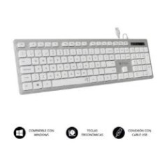 Teclado SUBBLIM Ergo Flat USB Plata (SUBKBC-0EKE20)