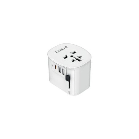 Cargador de Viaje CELLY MultiPlug 30W (MULTIPLUG30WWH)