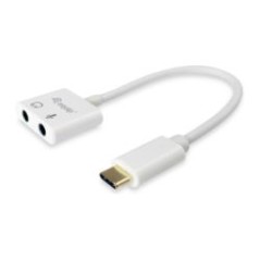 Adaptador EQUIP USB-C/M a 3.5mm/H 15cm Blanco (133460)