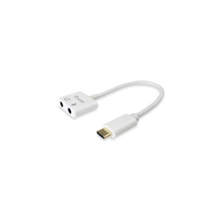 Adaptador EQUIP USB-C/M a 3.5mm/H 15cm Blanco (133460)