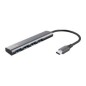 Hub Trust Halyx USB-A a 4xUSB-C 3.0 Gris/Negro (24948)