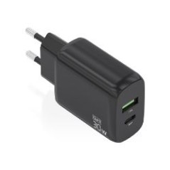 Cargador Pared AISENS 30W USB-A USB-C Negro (A110-0924)