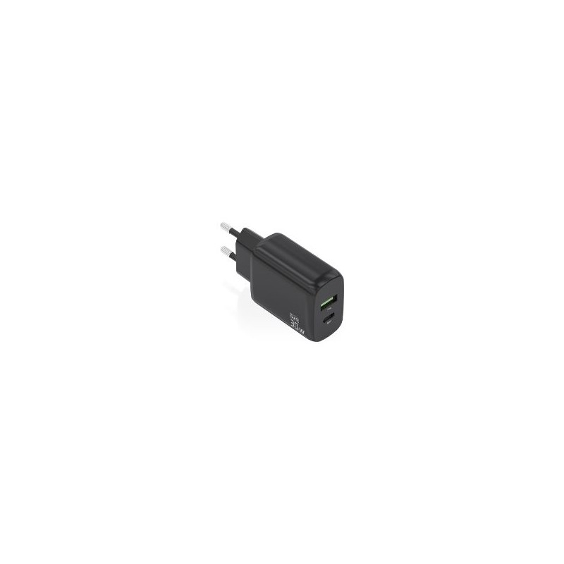 Cargador Pared AISENS 30W USB-A USB-C Negro (A110-0924)