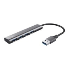 Hub Trust Halyx USB-A a 4xUSB-A 3.0 Gris/Negro (24947)