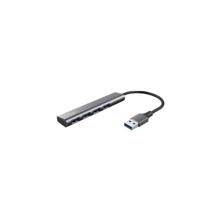 Hub Trust Halyx USB-A a 4xUSB-A 3.0 Gris/Negro (24947)