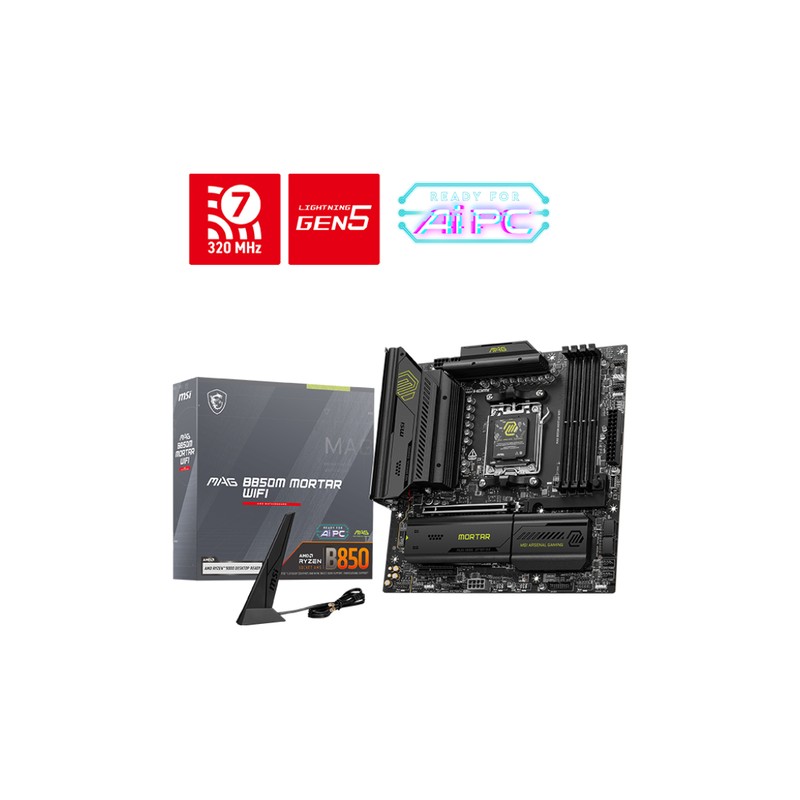 MSI MAG MORTAR B850M WIFI: (AM5) 4DDR5 HDMI RJ45 mATX