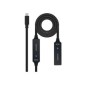 Nanocable USB-C M/H Cable 10m Negro (10.01.1312)