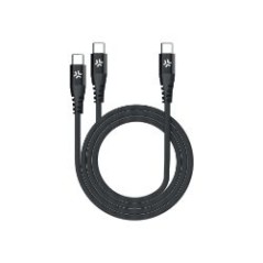 Cable CELLY USB-C a 2xUSB-C 100W 1.3m (USBC2USBCBK)