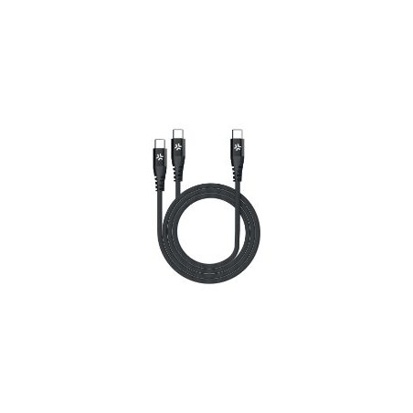 Cable CELLY USB-C a 2xUSB-C 100W 1.3m (USBC2USBCBK)