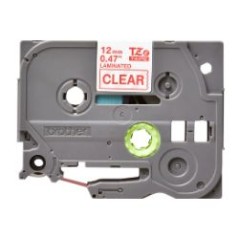 Cinta BROTHER 12mm 8m Rojo sobre Transparente (TZe-132)