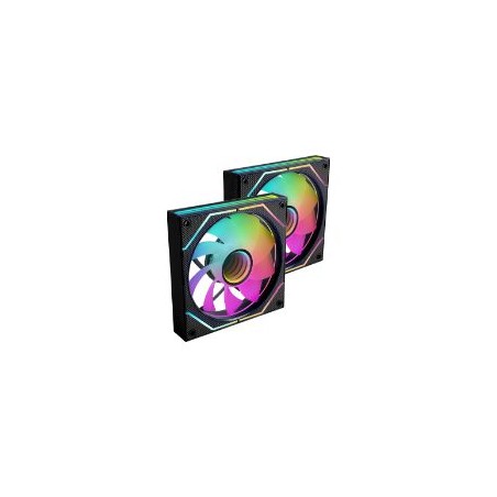 Ventilador MARS GAMING 2Unid ARGB Negro(MF3DPROX2R)