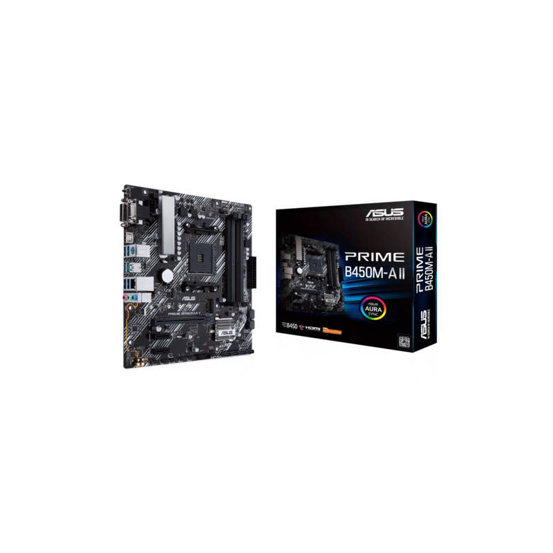 ASUS PRIME B450M-A II: (AM4) 4DDR4 VGA DVI HDMI mATX