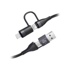 Cable SUBBLIM USB-A/C/C/Lightning 1m (SUBCAB-4IN101)