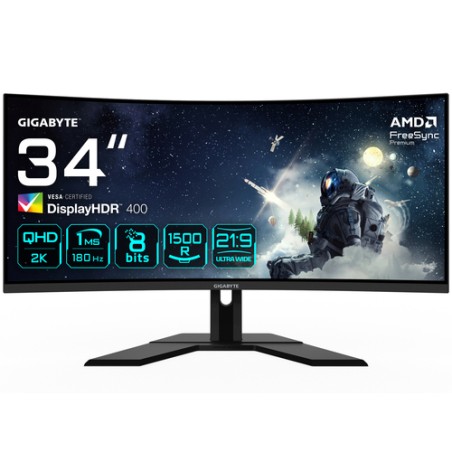 Monitor GIGABYTE G34WQCP 34" VA QHD 180Hz Curvo Negro