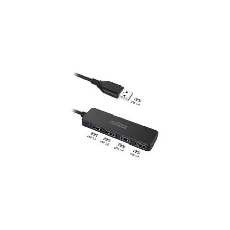 Hub NILOX USB-A 3.0 a 4xUSB-A 3.0 Negro (NXHUB402)