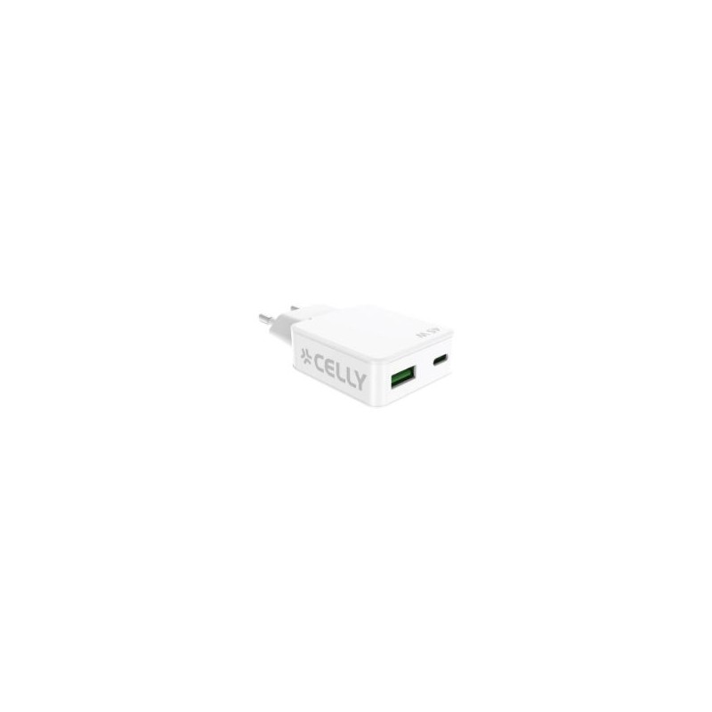 Cargador CELLY Slim 45W 1USB-A 1USB-C (SLIMTC1C1A45WWH)