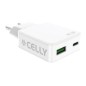 Cargador CELLY Slim 45W 1USB-A 1USB-C (SLIMTC1C1A45WWH)