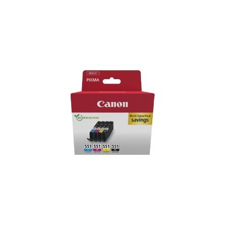 Tinta Canon CLI-551 Pack Negro/Tricolor (6509B015)