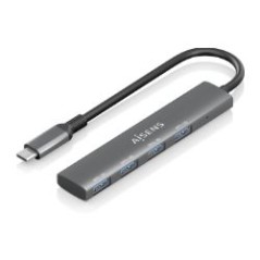 Hub Aisens USB-C/M a 4xUSB-A/H 15cm Gris (A109-0943)