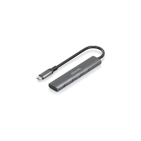 Hub Aisens USB-C/M a 4xUSB-A/H 15cm Gris (A109-0943)